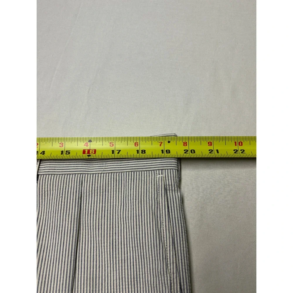 Vintage‎ NWT AKA Eddie Bauer Mens Seersucker White Striped Pleated Pants 40X34